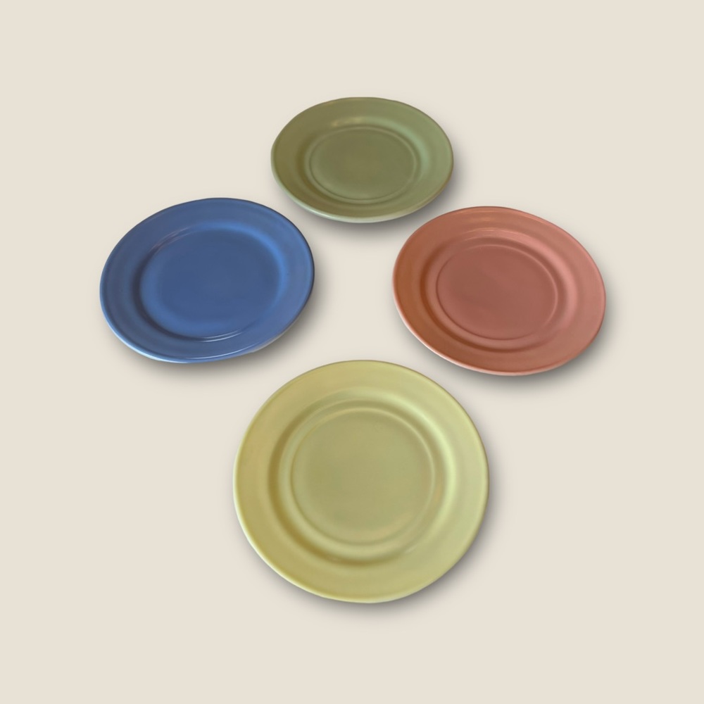 Vintage Hazel-Atlas Pastel 4 Pc Saucer Lot